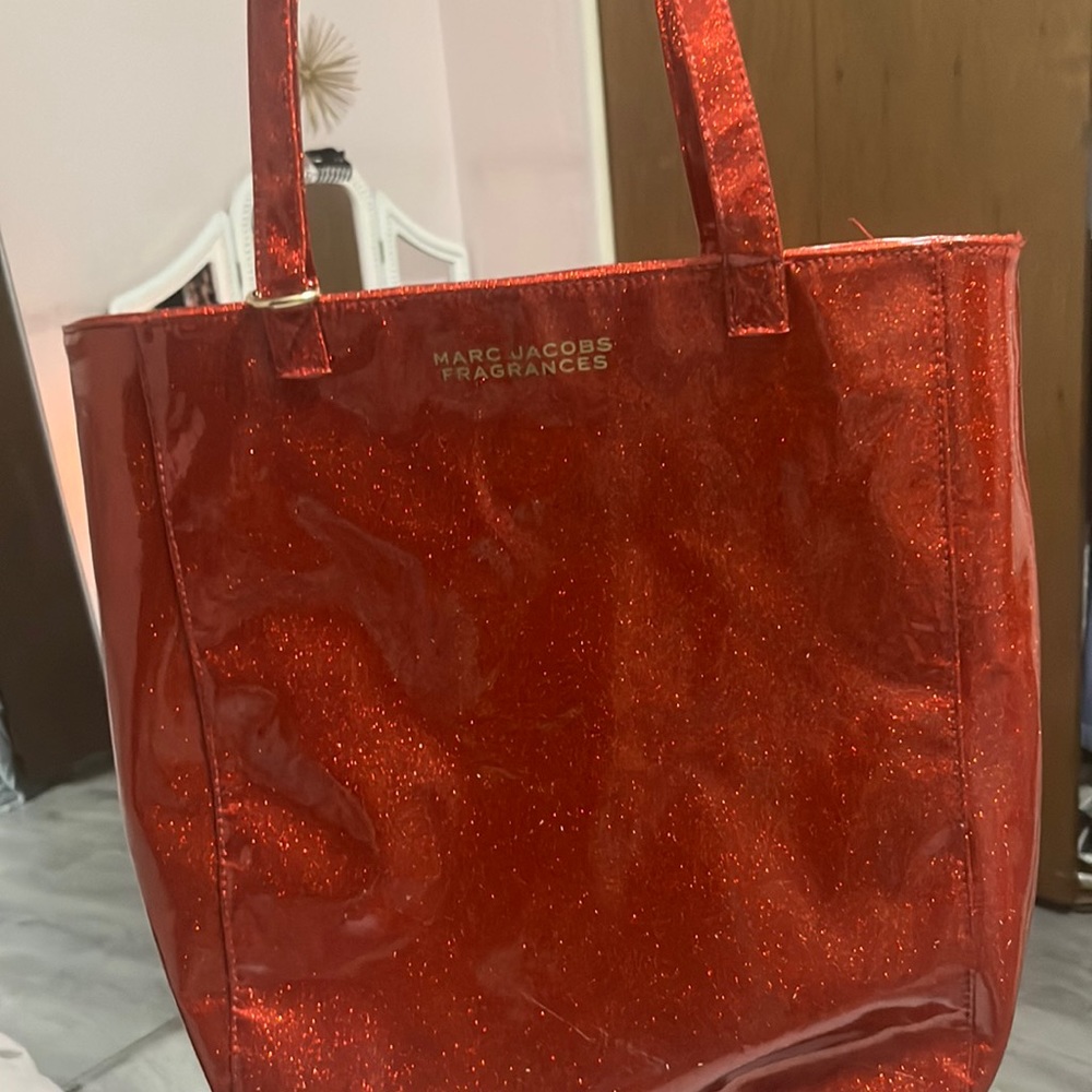 sparkly red tote